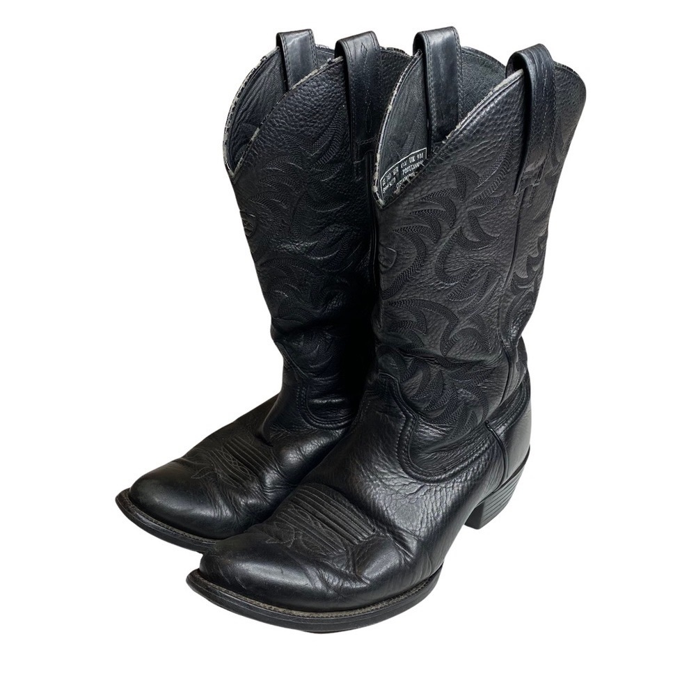 Ariat ✪ Heritage Classic Western Leather Cowboy Boots Boot ✪ Black 10D - Picture 9 of 16